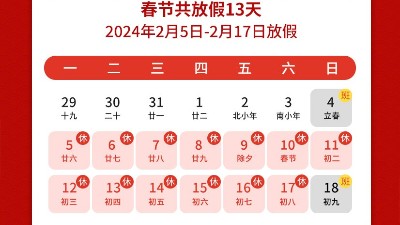 瑞龍呈祥，<i style='color:red'>新年</i>新禧丨靈科超聲波2024年春節(jié)放假通知